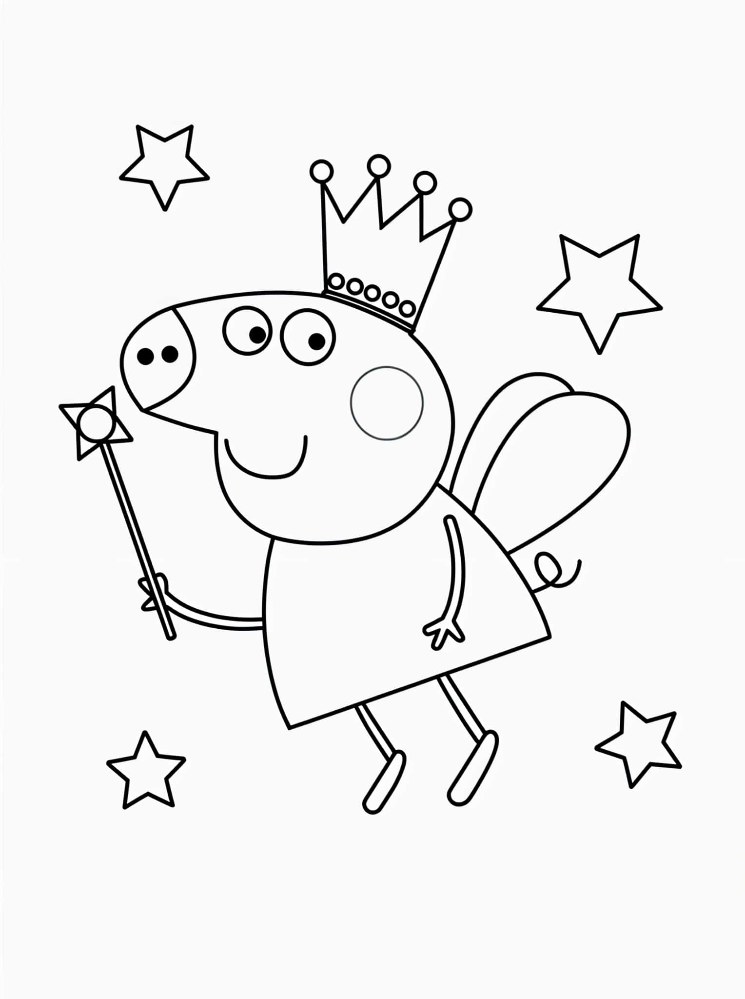 Desenho da peppa pig voando para colorir