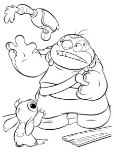 Desenho do jumba jookiba e Stitch para colorir