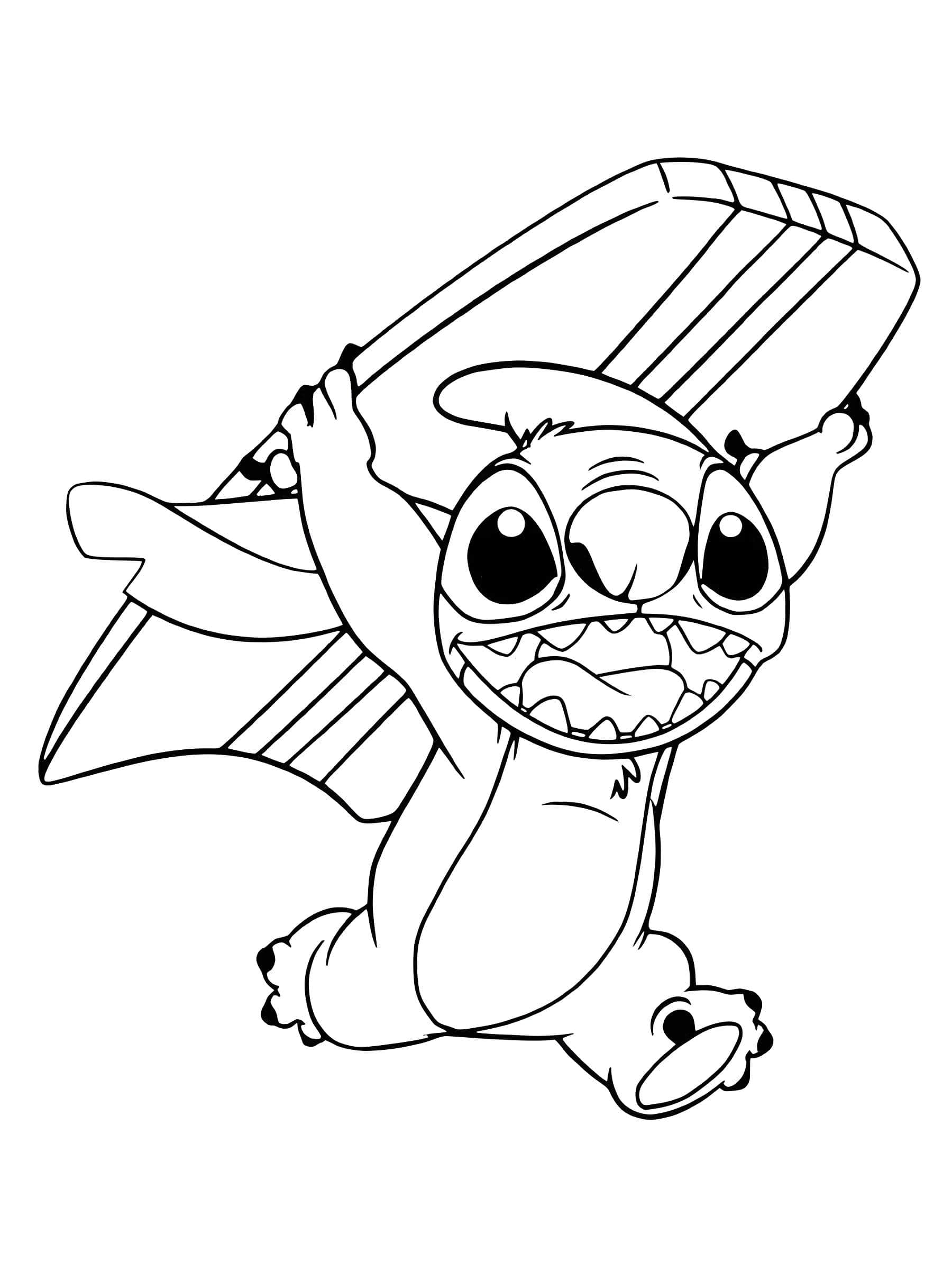 Desenho do Stitch com tabla para imprimir