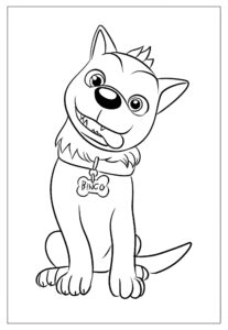 Desenho do bingo cachorro de cocomelon para imprimir