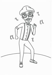 Desenho do Blippi dançando para colorir