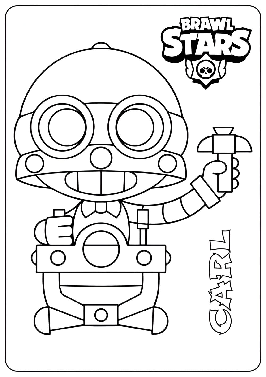 Desenho do carl de Brawl Stars para colorir