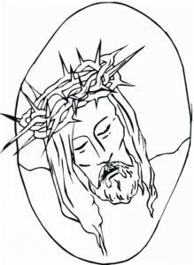 Desenho do jesus com coroa de espinhos para colorir