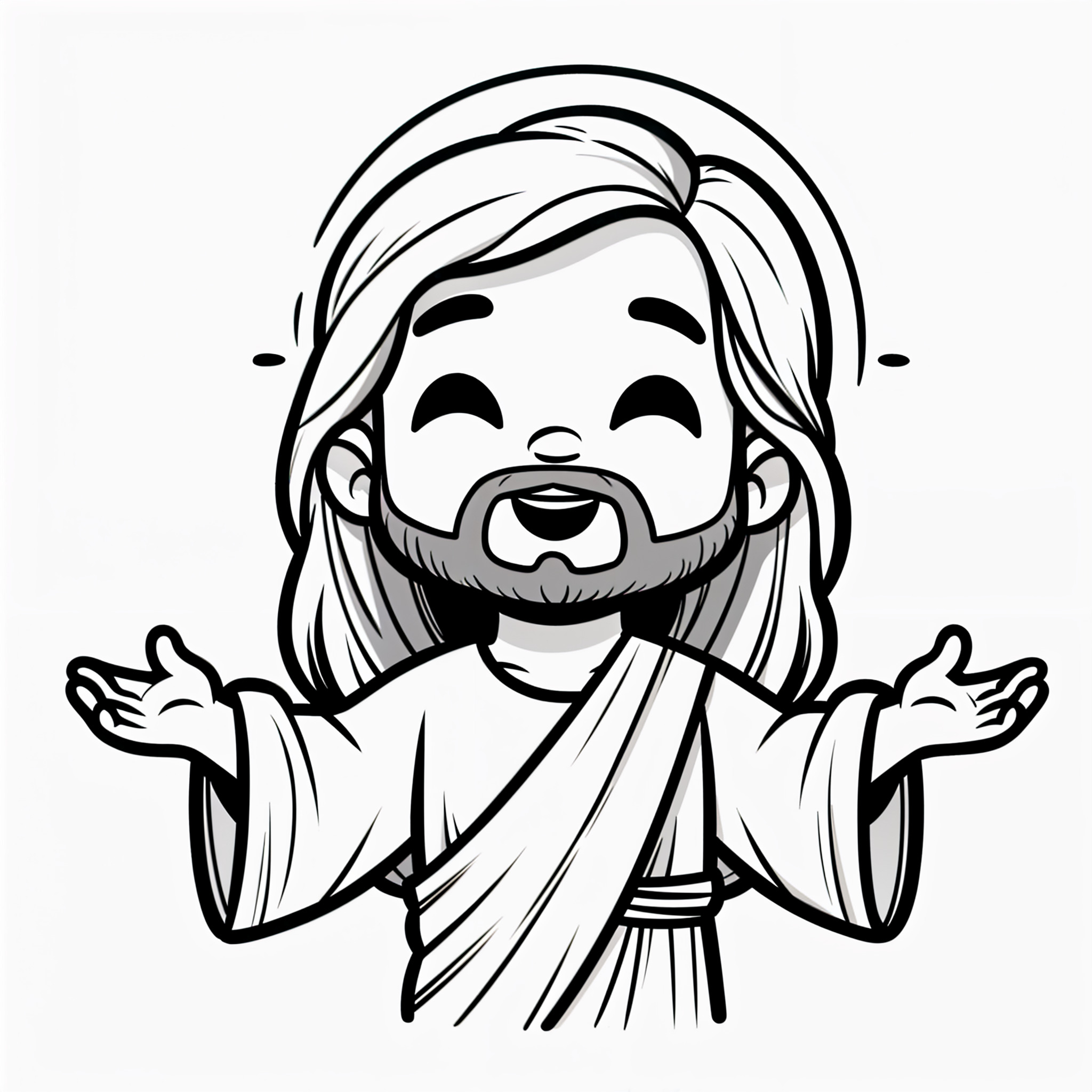 Desenho do jesus sorrindo para colorir