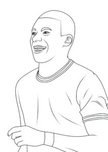 Desenho do mbappe sorrindo para colorir