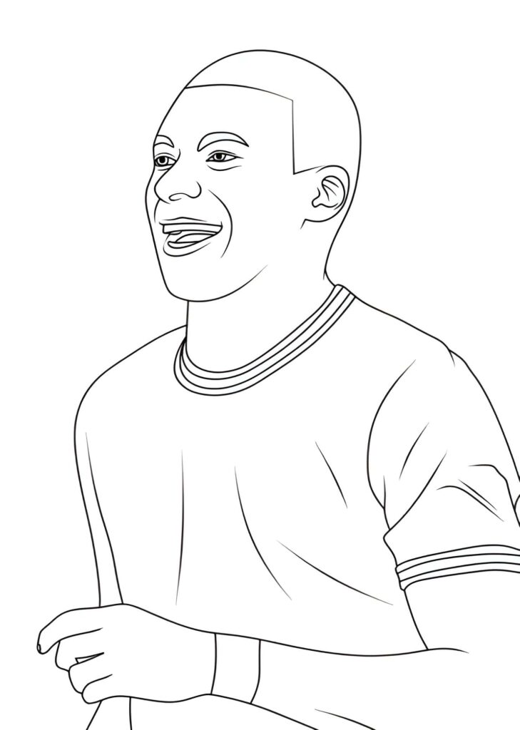 Desenho Do Mbappe Sorrindo Para Colorir Mr Desenho