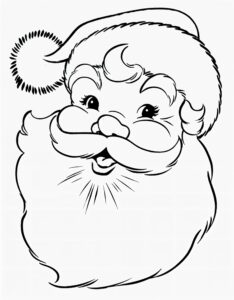 Desenho do rosto do Papai Noel para imprimir