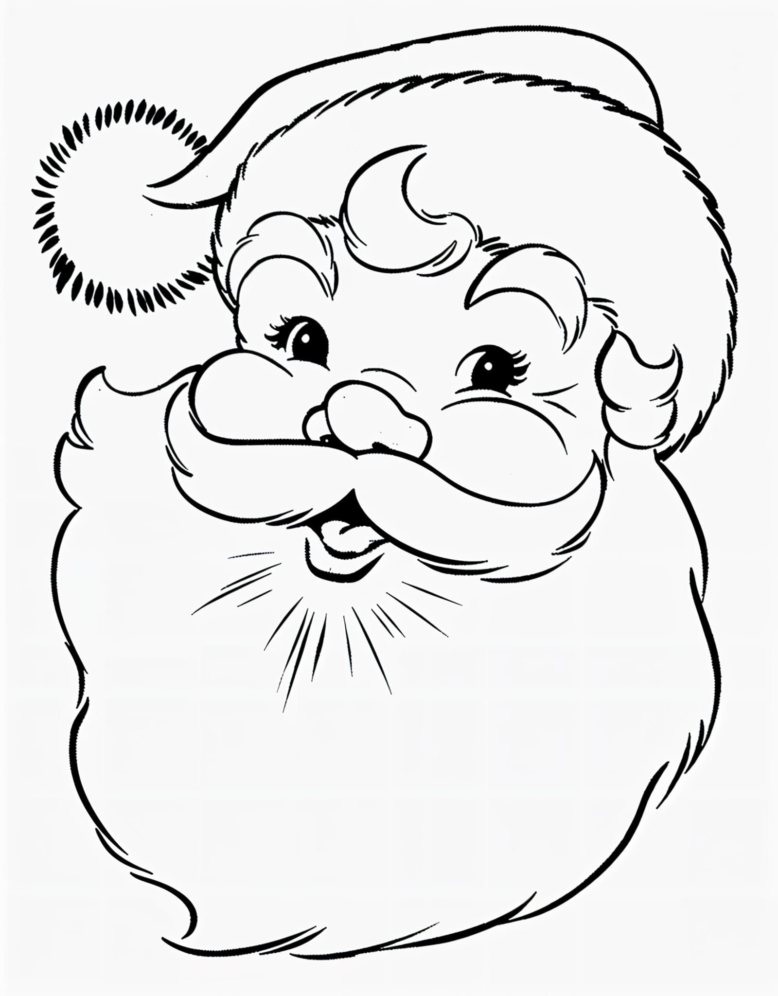 Desenho do rosto do Papai Noel para imprimir