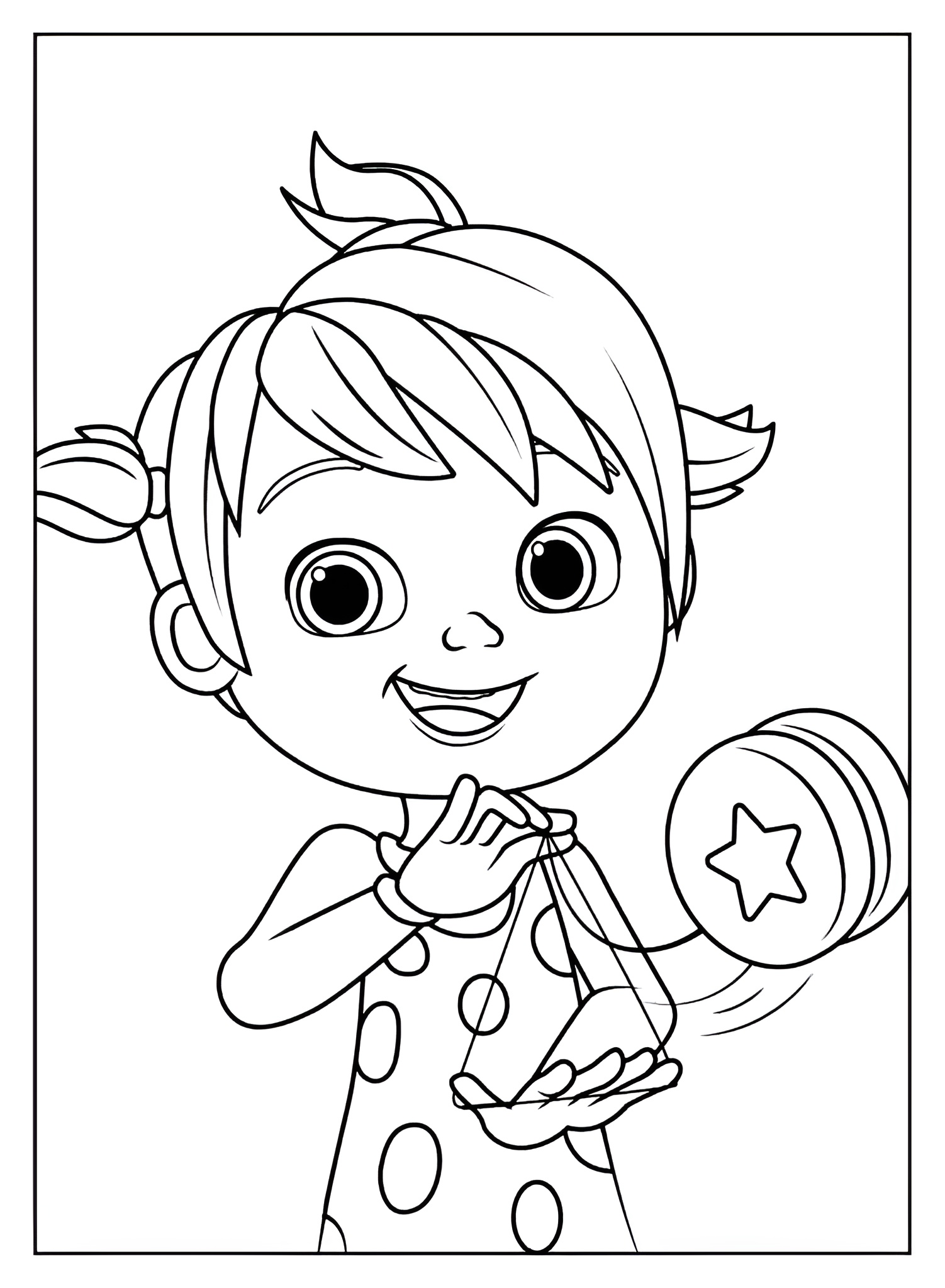 Imagem da yoyo brincando com iôiô para colorir