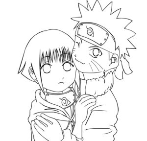 Imagem do Naruto e hinata juntos para colorir