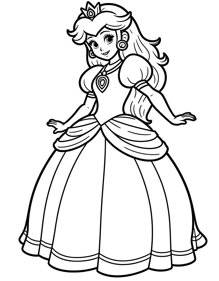 Desenho da princesa peach para imprimir