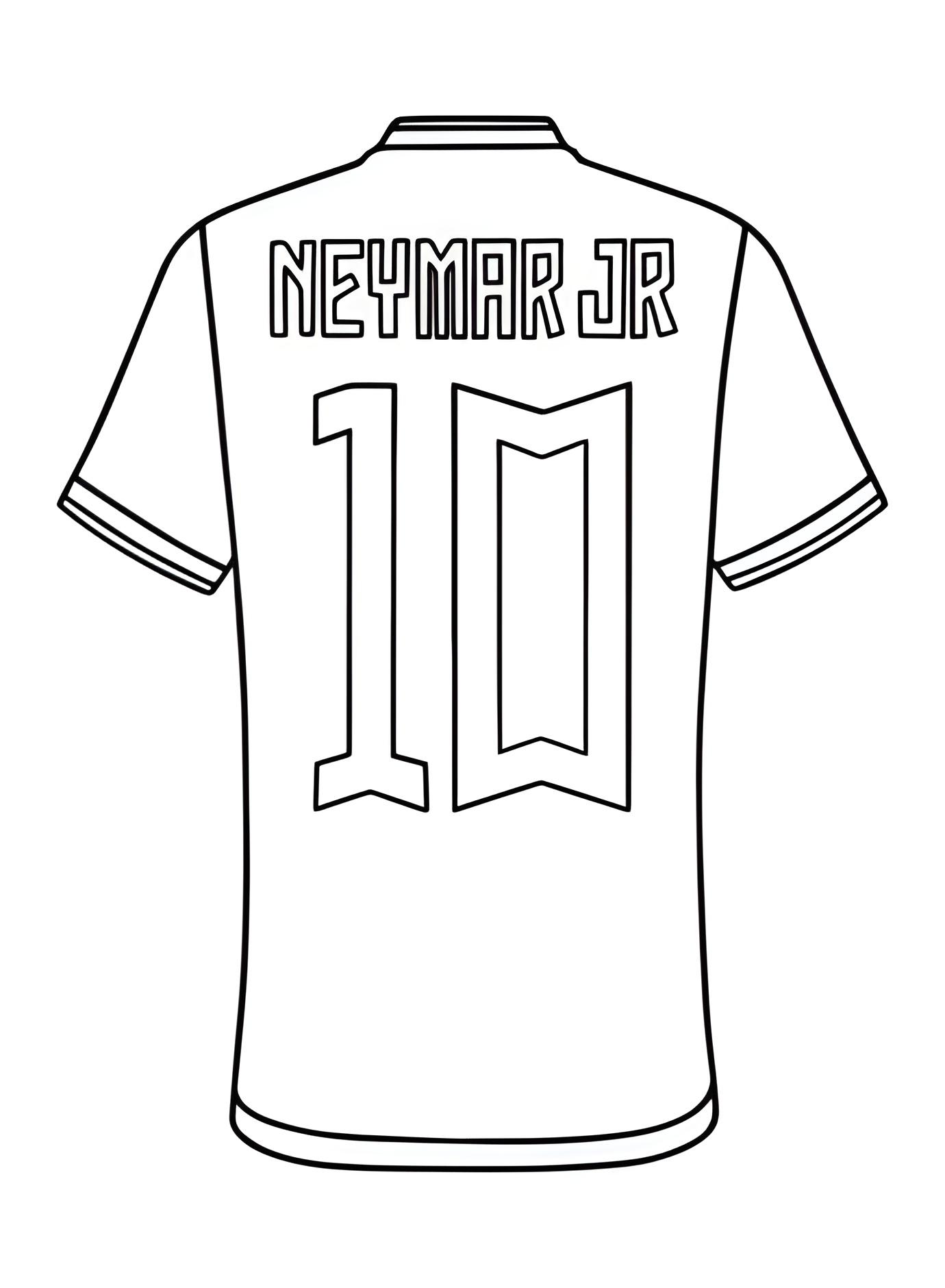 Desenho das costas da camisa de Neymar Jr para imprimir