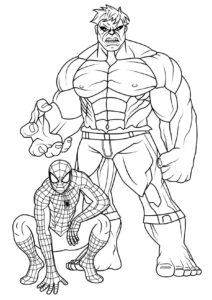 Desenho de hulk e homem aranha para imprimir