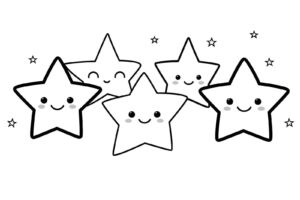 Desenho des estrelas para colorir e imprimir