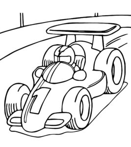 Desenho do carro de fórmula 1 para colorir