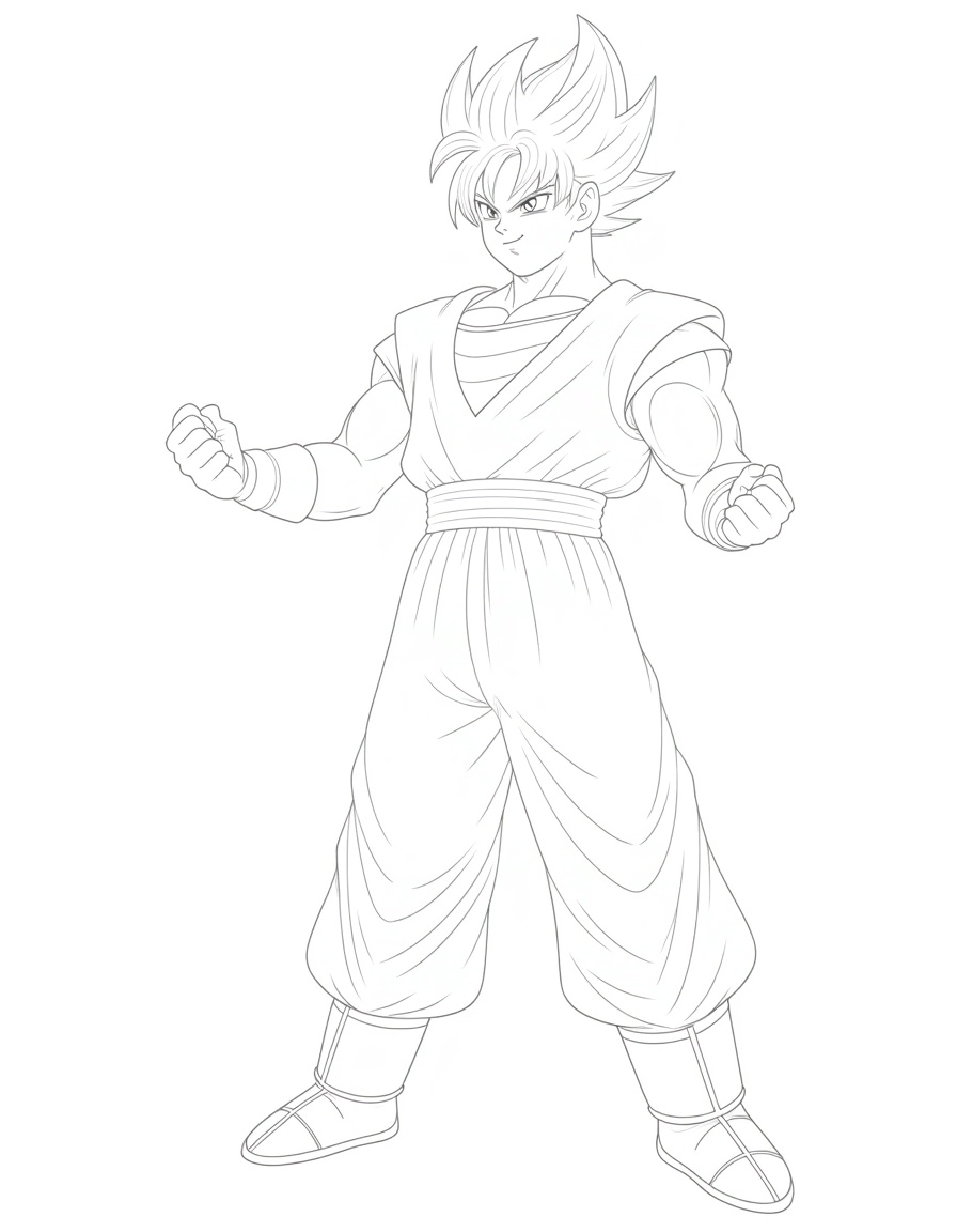 Desenho do goku para colorir