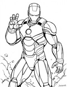 Desenho do ironman para colorir