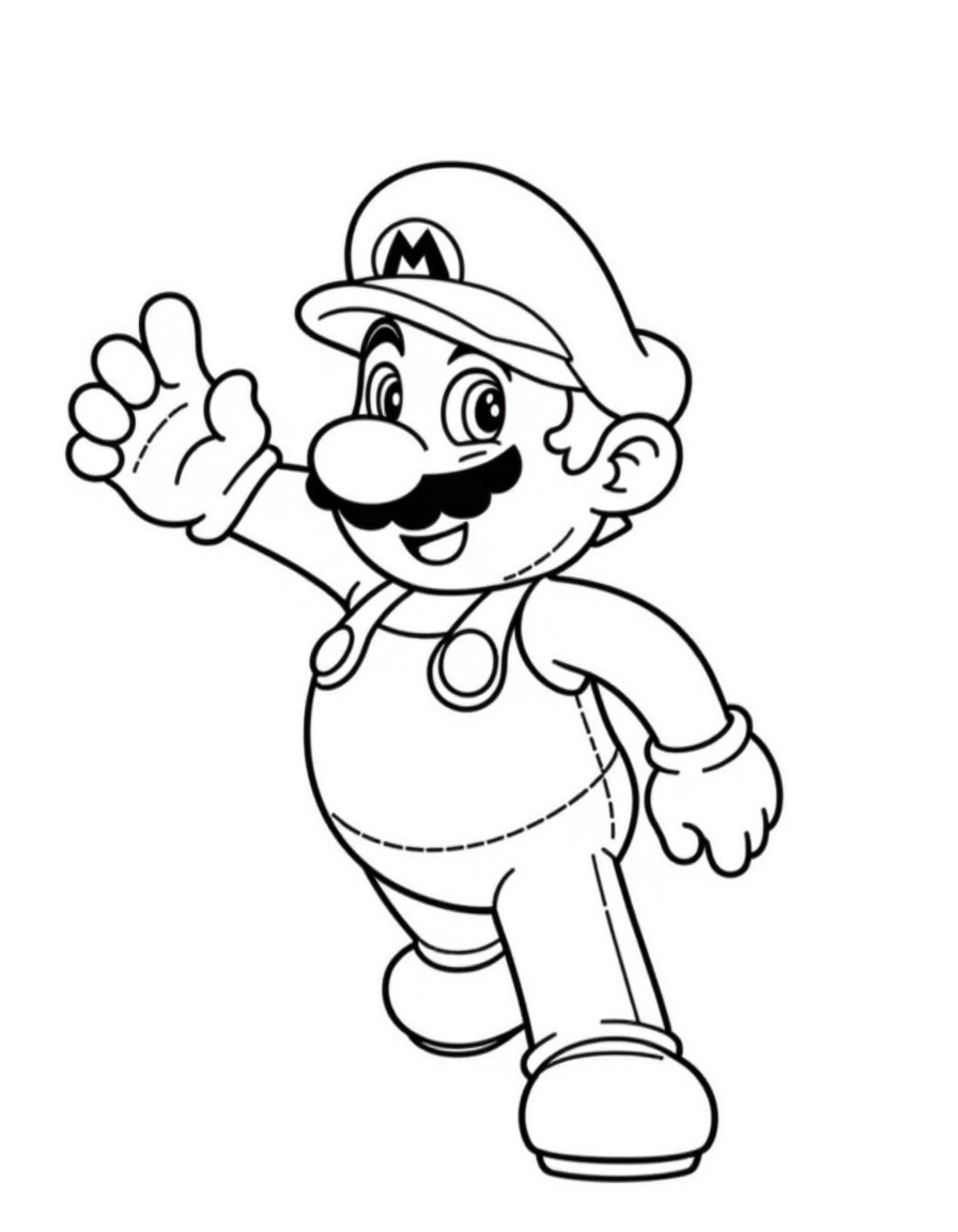 Desenho do super mario bros para colorir