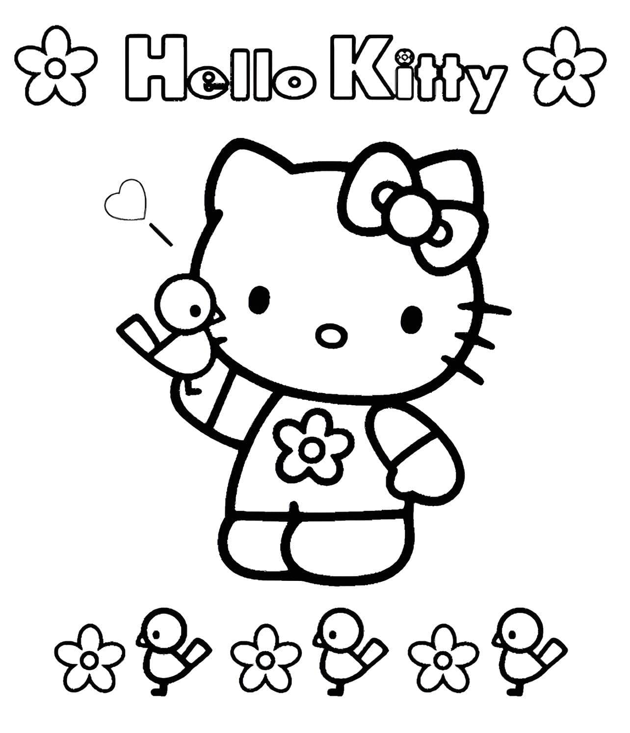 Imagem da hello kitty para colorir e imprimir