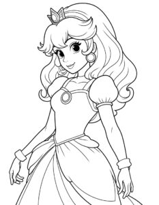 Imagem da princesa peach para colorir