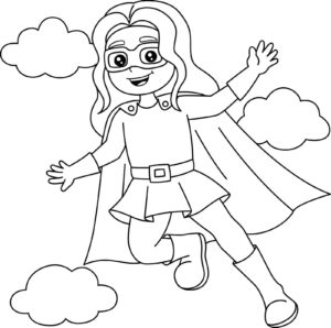 Imagem de superheroina volando para imprimir