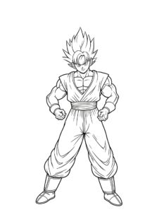 Imagem do goku para colorir