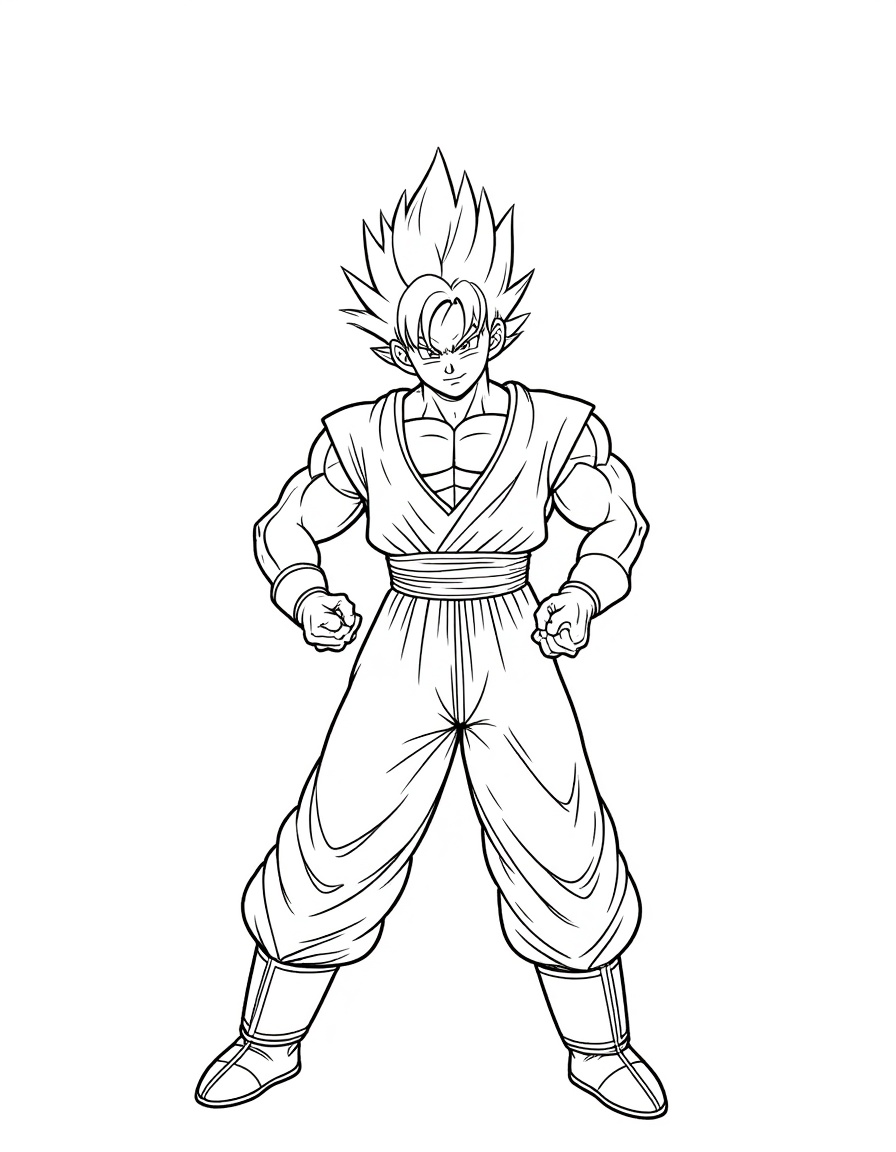 Imagem do goku para colorir