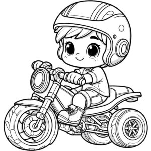 Imagem do menino andando de moto para imprimir