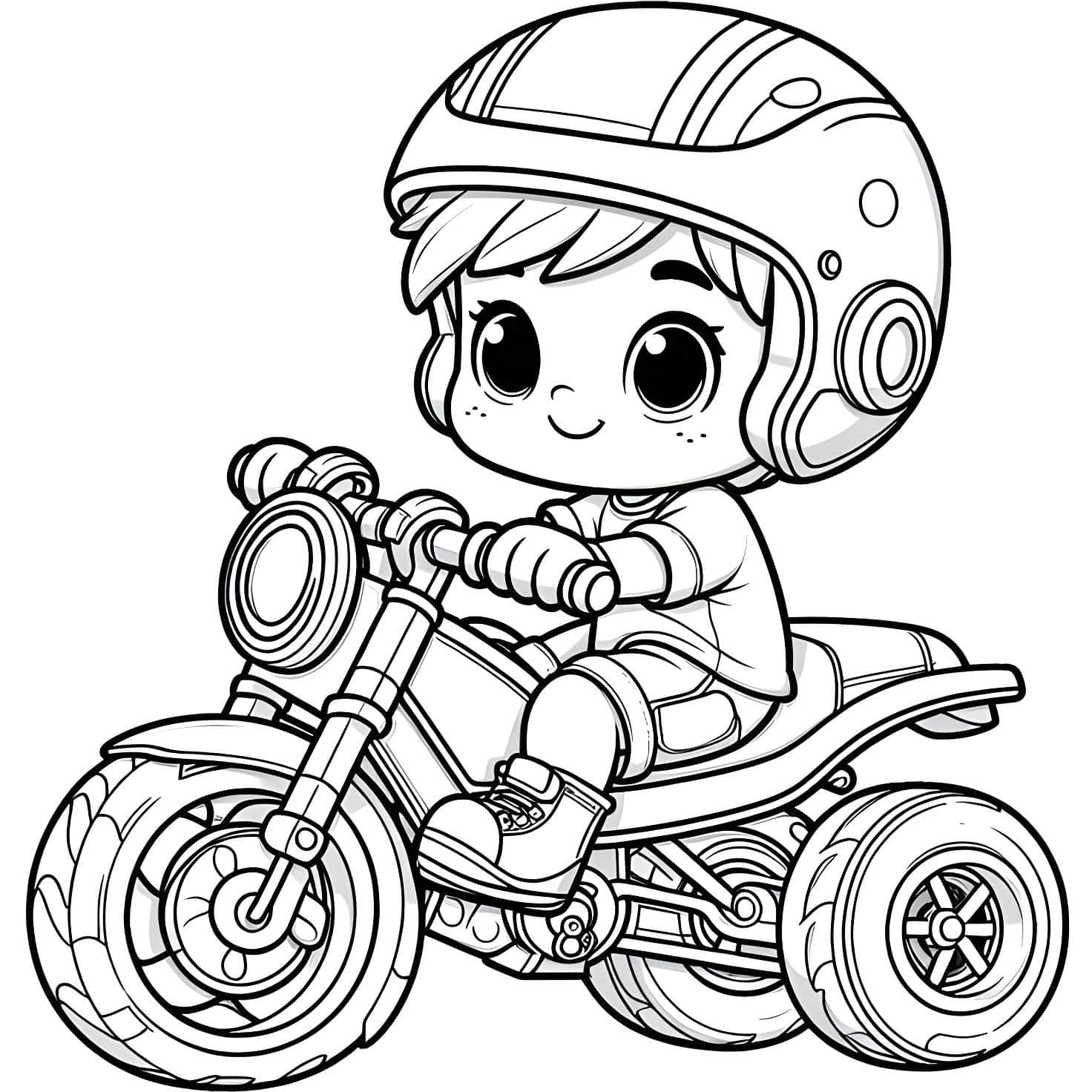 Imagem do menino andando de moto para imprimir